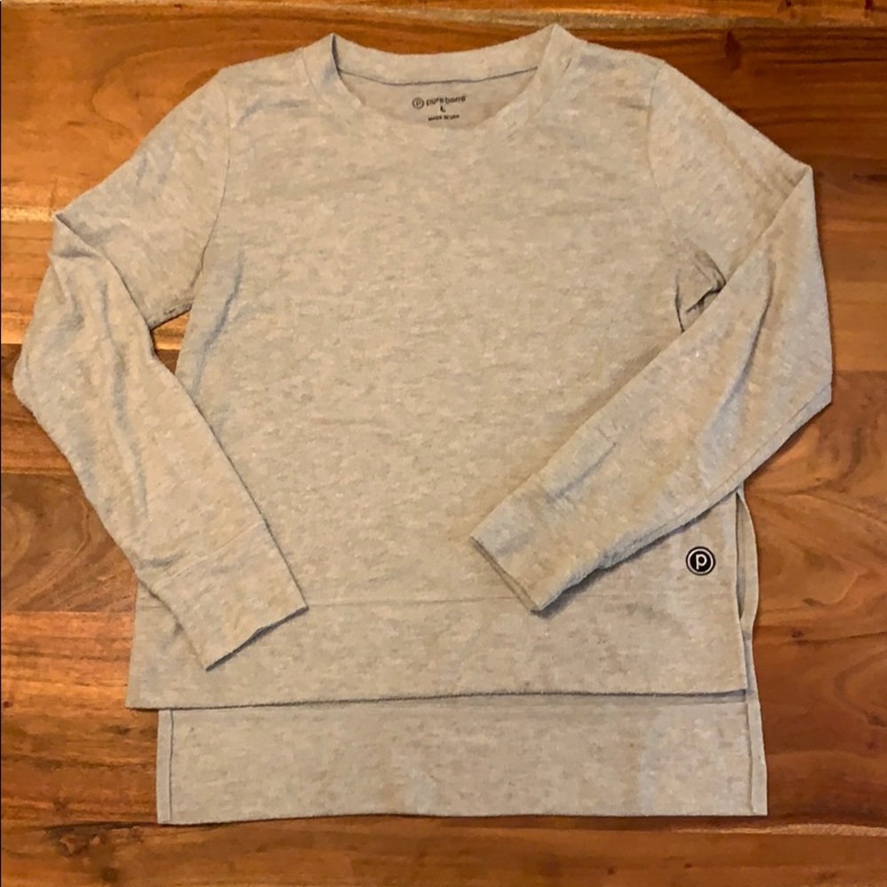 Pure Barre Light Gray Layered Sweatshirt